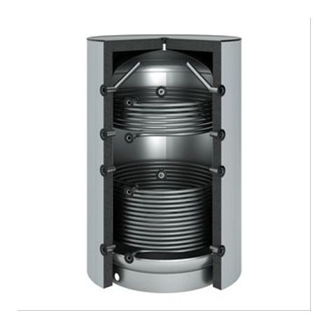 Ballon tampon acier 2000 litres 2 serpentins 2400x1300(1100) classe A+