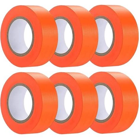 Ruban de signalisation orange fluorescent en plastique non adhésif, idéal pour balisage arbres chemins chasse chantiers, 20 mm x 30 m (1/5)