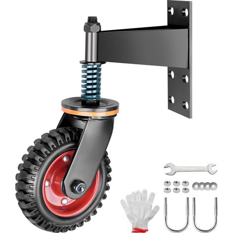 Roue de Portail Robuste Pivotantes 200mm Capacité 250 Kg Roulettes à Ressort Rotative 360° Roues de Portail pour Porte Bois Métallique Clôture Portillons Tubulaires