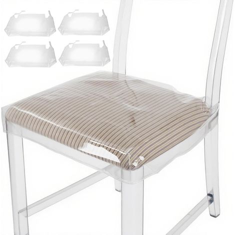 Lot de 4 housses de chaise transparentes en PVC 45 x 43 cm (1/5)