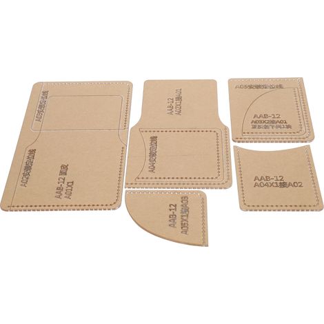 Lot de 5 Gabarits Acrylique DIY Portefeuille Court Cuir Pochoir Couture Outil Artisanat Moule (1/5)