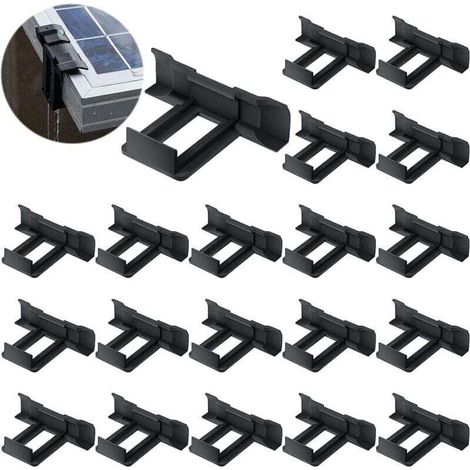 20 Pièces Clips de Drainage pour Panneau Solaire,Clip de Vidange de Boues pour Panneau Photovoltaïque,Clip de Dérivation de Boue,Clips de Nettoyage de Module PV pour Vidange d'Eau (40 mm) (1/4)