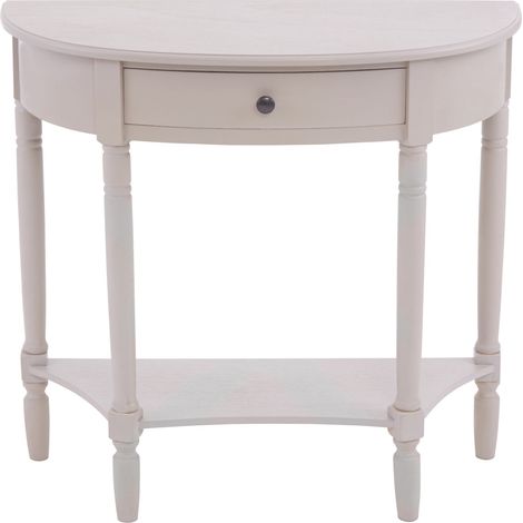 Interiors by Premier Grey Rounded Console Table for Hallway, Pine Wood Wood Table for Home and Office Décor (1/5)