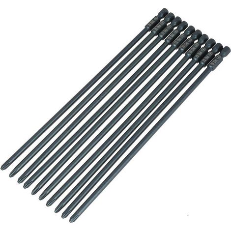 Embouts cruciformes pour visseuses pneumatiques et perceuses électriques – Lot de 4 embouts acier trempé, dimensions standard (PH1/PH2/PZ1/PZ2) (1/5)