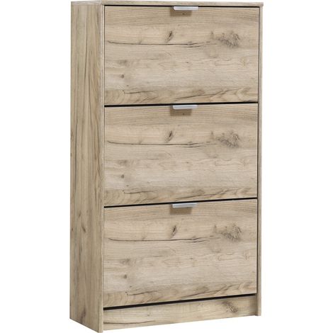 Schuhregal "Iceland" aus Holz mit doppelter Tiefe, eine platzsparende Lösung für Ihr Zuhause -3 Türen