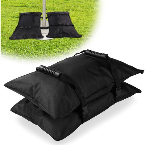 2pcs Sacs de Sable pour Base de Parapluie, 50x34cm Tissu Oxford 1680D Sacs de Sable Rechargeables pour Base Parapluie avec Poignée Antidérapante Poids Meubles d'Extérieur Patio (1/5)
