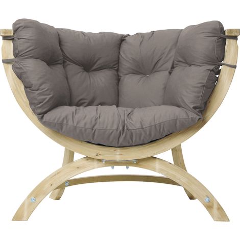 AMAZONAS Loungesessel Siena Uno Taupe inkl. Sitzkissen ca. 118,5 x 93,5 x 58 cm für Haus und Garten