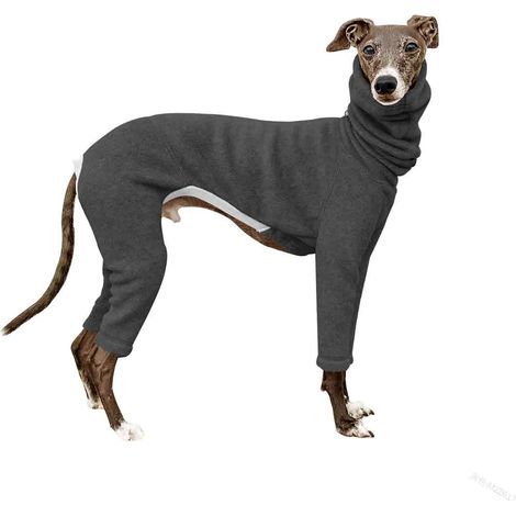 1 pull pour chien, col montant, polyester, gris, adapté aux saisons fraîches (1/5)