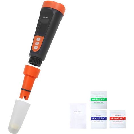 pH-mètre numérique, plage 0–14, étalonnage automatique, IP68, destiné à la vérification régulière de l'acidité des échantillons liquides à usage domestique.-AquaForge (1/5)