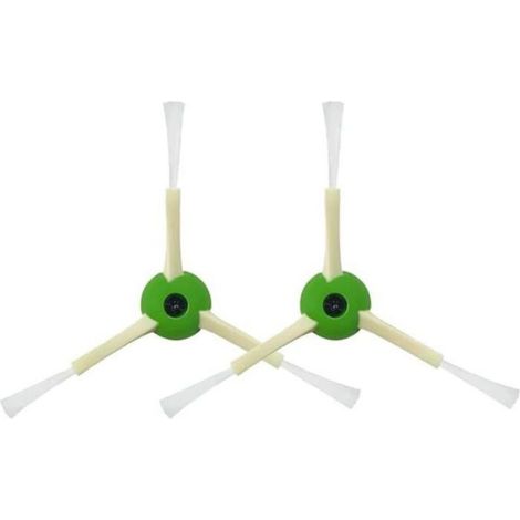 Lot 2 Brosses Latérales Vertes et Blanches avec Vis Compatible iRobot Roomba Série i j E i3 i4 i5 i6 i7 i8 j7 E5 E6 E7