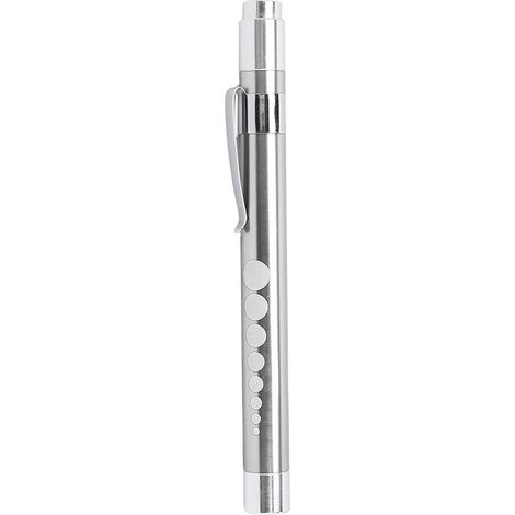 Lampe de poche LED médicale en alliage d'aluminium, tête concave pour examen de la gorge, couleur argentée (1/5)
