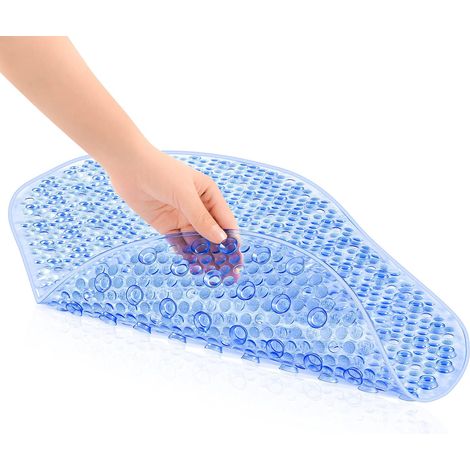 1 Tapis de bain, 167 ventouses, PVC antidérapant, trous drainage, lavable machine, enfants adultes (1/5)