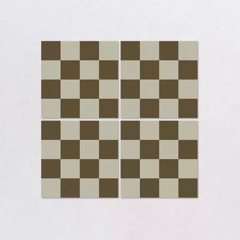 Carrelage Effet Damier MAKAI 20x20 cm Marron Makai