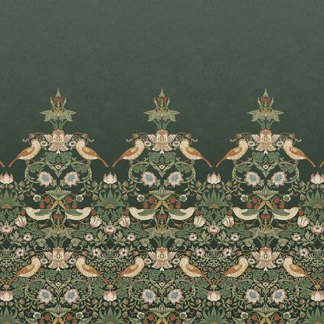 William Morris at Home Strawberry Thief Green Fototapete 400x250cm (1/3)