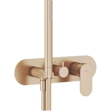 Ravak Eleganta - Unterputzarmatur, für 2 Geräte, Rotgold gebürstet X070374 (1/5)