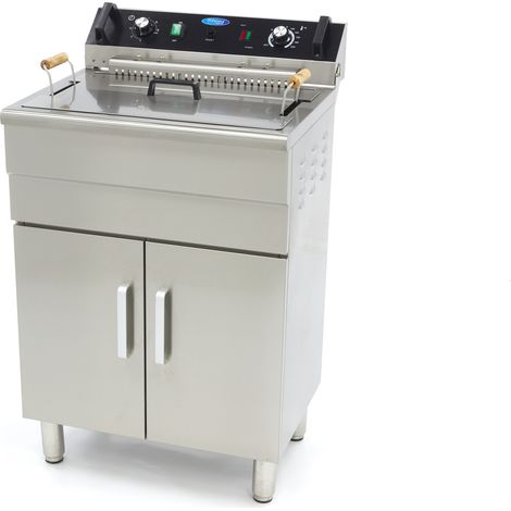 Friteuse - 30L - 1 panier - avec robinet de vidange et support - Maxima