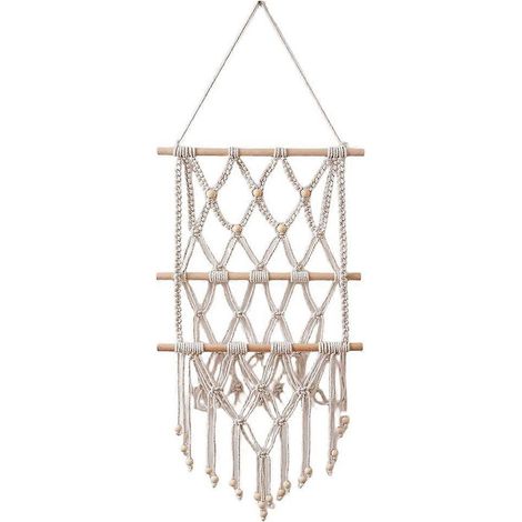 Étagère murale décorative vintage en tapisserie à franges tissées à la main, support pour objets de collection (1/4)