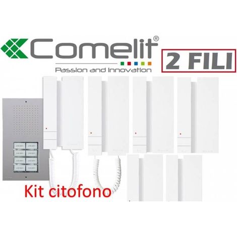 kit citofono cinque famiglie comelit 2 fili kca2061 5 famiglie citofoni 2738wa