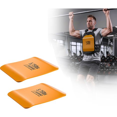 Mophorn Set di 2 dischi di peso in acciaio per giubbotti zavorrati, 2 x 2,6 kg, ideali per allenamenti di resistenza e forza, perfetti per esercizi di potenziamento e corsa in palestra (1/5)