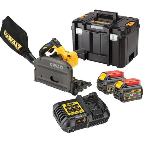 Dewalt DCS520T2 54v XR FLEXVOLT Cordless Plunge Saw 165mm - 2 x 6.0ah Batteries (1/5)