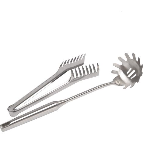 Ensemble de Serveur à Spaghetti en Acier Inoxydable 2 PièCes, Pince Pâtes Inoxydable, Fourchette CuillèRe (1/5)