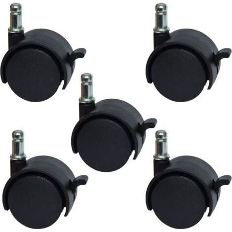 FENOPLASTICARoulettes de rechange pour chaise de bureau ou tabouret de 5,1 cm - avec frein (lot de 5) (1/5)