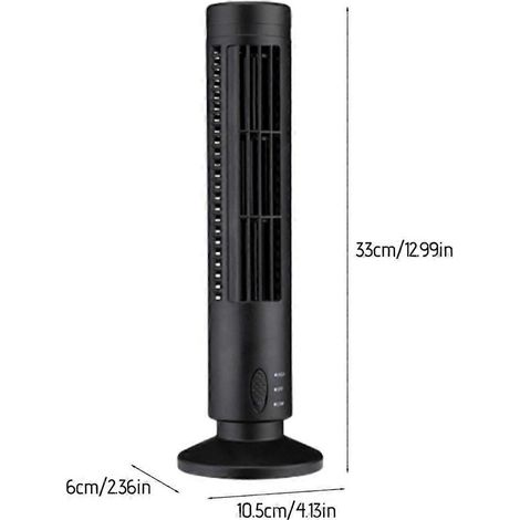 Ventilateur tour mini de bureau sans pales, vertical, pour étudiant, bureau ou maison. (1/5)