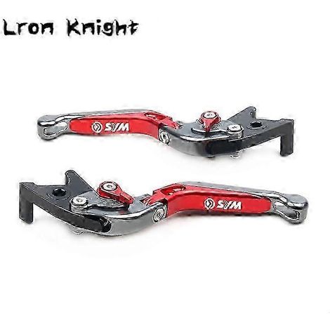 Compatible avec les motos Sym T2 T3 Sb300 Wolf250 T2/t3 Sb 300 Wolf 250 : levier de frein et d'embrayage CNC réglable, pliable et extensible avec logo (E) (1/5)