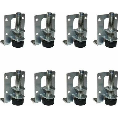 Lot de 8 pieds de meuble réglables – Vérins de nivellement robustes en acier – Pour tables, étagères, placards et établis (1/5)