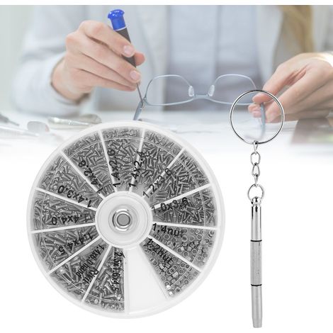 Kit d'outils de réparation de 600 petites vis pour lunettes de soleil, lunettes de vue et montres (1/5)