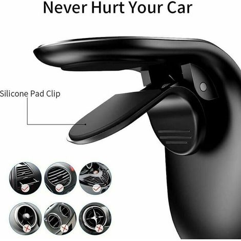 Support auto magnetico per smartphone, lotto di 2, fissaggio su bocchetta d'aria, compatibile iPhone, Samsung, Huawei, Xiaomi (1/3)