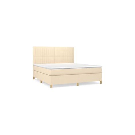 Sommier à lattes de lit avec matelas Crème 180x200 Tissu (1/5)