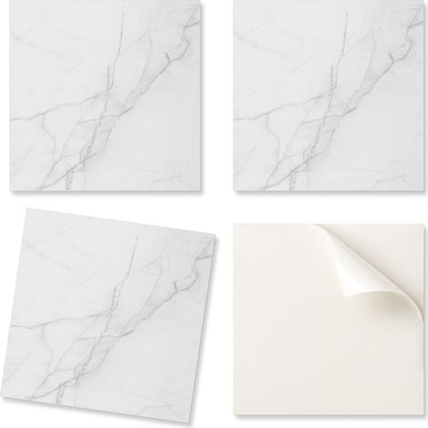 Baldosas decorativas de vinilo autoadhesivas para el hogar con elegante dise帽o de m谩rmol, 9x30x30 cm.