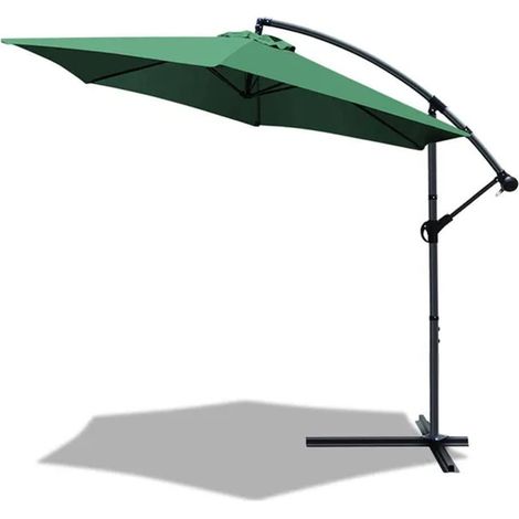 TrAdE Shop Traesio - Ombrellone Decentrato Lato Da Giardino Protezione Solare Parasole ⌀300cm Verde 206426 - (1/5)