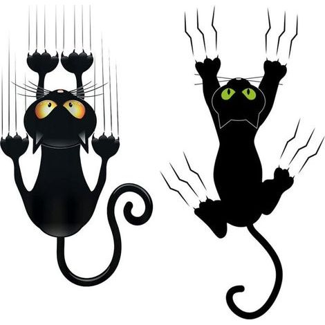 Stickers Voiture Chat, 2 Pièces Mignon Autocollant Chat Voiture Autocollant Voiture Humour Autocollant Voiture Humour Pour Autocollant De Décoration de Porte de Fenêtre de Voiture (1/4)