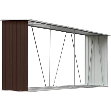 Maison Exclusive - Capannone da Giardino in Acciaio Zincato 330x84x152cm Marrone (1/5)
