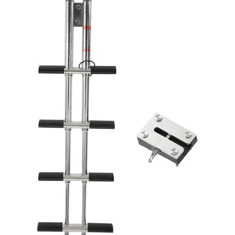 Échelle télescopique en acier inoxydable à 4 marches pour bateau, yacht ou piscine (1/5)