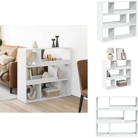 Cloison de séparation blanc 100x33x94,5 cm bois d'ingénierie - Cloison De Séparation - Cloisons De Séparation - Séparateur De Pièce - Cloison De Bureau (1/5)