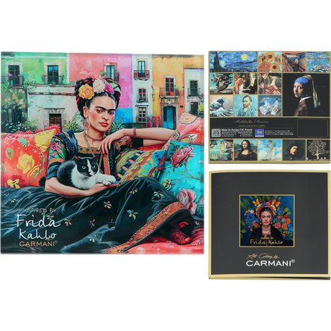 Carmani, posavasos de cristal de aproximadamente 11,5 x 11,5 cm inspirado en las pinturas de Frida Kahlo. (1/5)