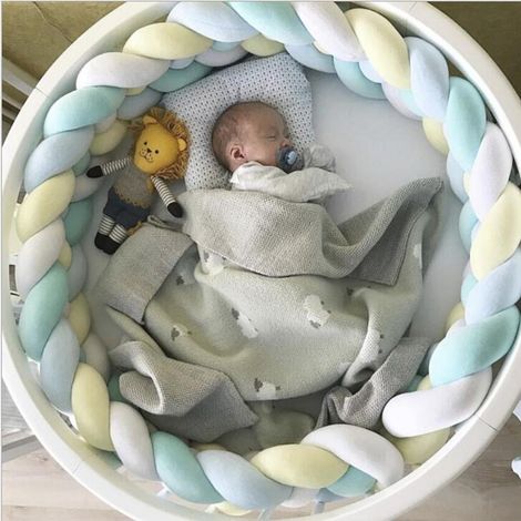 pelote tressée à quatre brins, nouée et tissée, pour oreiller de lit ou bande anti-collision pour enfants (1/4)