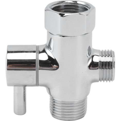 Robinet inverseur 3 voies en laiton pour bras de douche, vanne d'arrêt 3 voies, séparateur d'eau, raccord en T pour douche avec sortie d'eau de 22 mm (7/8 po) et entrée d'eau de 12,7 mm (1/2 po). (1/5)