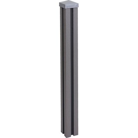 [NUNCA USADO] Poste WPC Sarthe Valla WPC, poste de columna, sistema enchufable, 98cm, gris