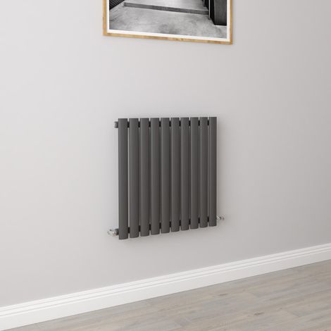 AICA Oval Column Designer Radiator Central Heating Horizontal 600x590mm Single Anthracite