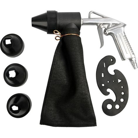 Kit de sablage pneumatique portatif 6 pièces avec sac de 450 ml pour l'élimination de la rouille, le sablage, le polissage et la rénovation. (1/5)