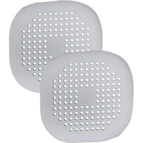 Lot de 2 filtres de protection en silicone, 14,5 x 14,5 cm, en silicone, pour éviers de cuisine et de salle de bain, gris Odipie (1/5)