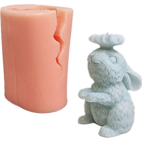 Moule à bougie lapin pour bougie, savon, ornement en plâtre, décoration intérieure (1/4)