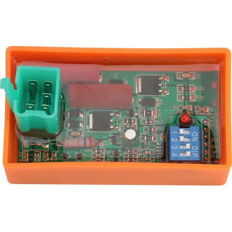 4-pin AC-CDI ignition, suitable for motorcycles/quads/scooters with 50-125 cm³, adjustable universal ignition module for performance enhancement.