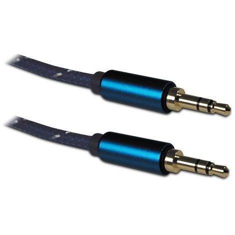 Câble audio jack stéréo 3,5 mm mâle/mâle 1 m - bleu (1/2)