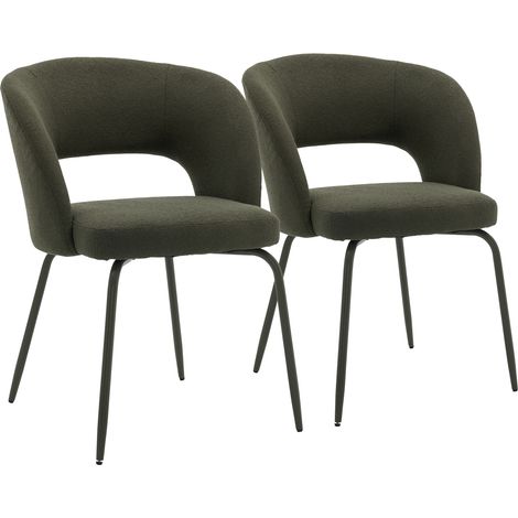 Set di 2 sedie FLAVIA in tessuto anulare verde