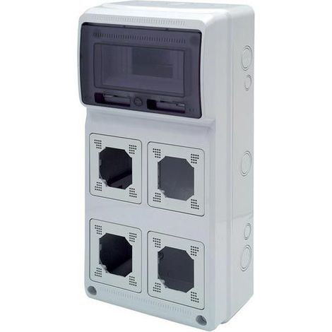 Quadro vuoto flangiato, 506x230x150mm, 8 moduli, 4 prese - Rosi 18.3004 (1/5)